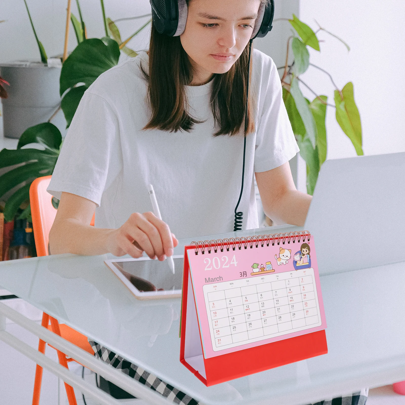 

Desk Standing Calendar Daily Use Calendar Desk Calendar Household Monthly Calendar Office Supplies Office Standing Calendar
