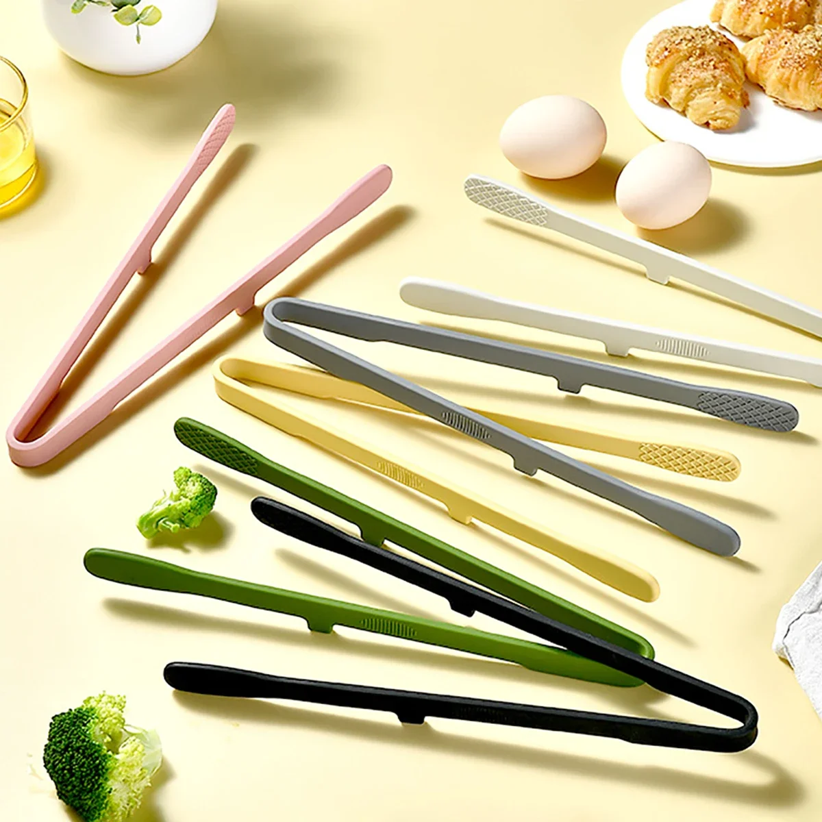 2 قطعة/المجموعة سيليكون كعكة الخبز الغذاء الساندويشات مكافحة السمط ستيك الشواء كليب يمكن الوقوف ملقط طعام المنزل المطبخ أدوات صغيرة