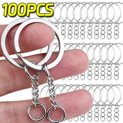 Metal Keychains with Split Rings Link Chain Key Rings Keyfob Key Pendants Holder Rings DIY Key Chains Keyring Accessories Tools