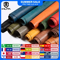 WUTA 3 pies cuadrados Vintage esmerilado vegetal curtido cuero de vaca primera capa cuero genuino Material de piel DIY hecho a mano bolso artesanal cartera