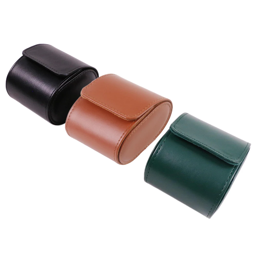 الفاخرة بالجملة بو الجلود المحمولة ساعة واحدة السفر لفة المنظم التعبئة والتغليف الجلود حقيبة للتخزين صندوق التعبئة والتغليف #5