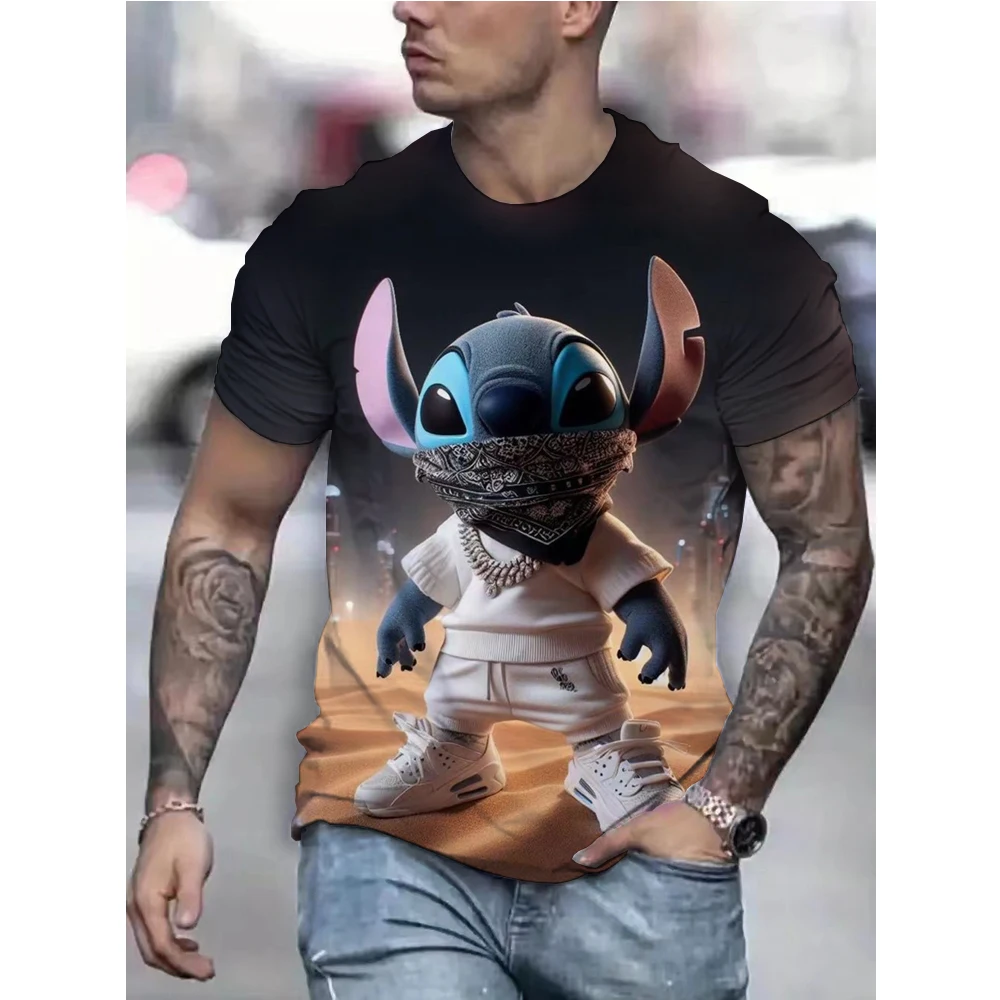 2024 Disney Anime Lilo Stitch 3d Print T Shirt Kid Tops Tee T-shirt Women Man Unisex Summer Short Sleeve Tshirts