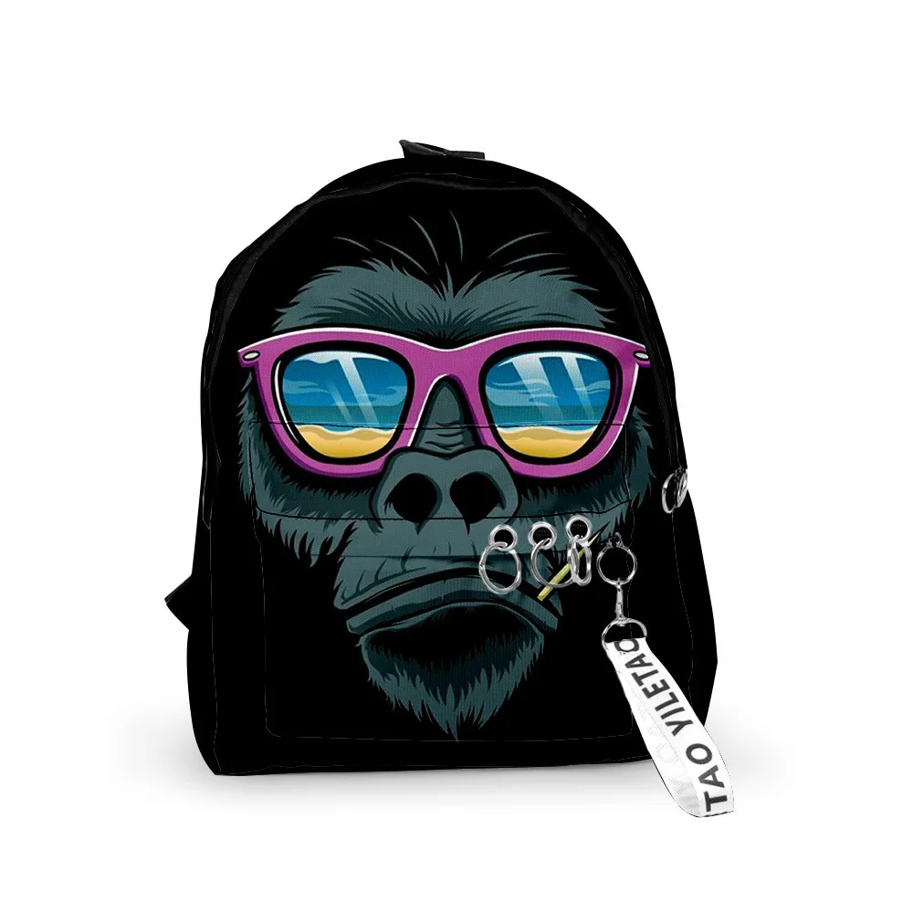 

Модные крутые рюкзаки для ноутбуков Gorilla, школьные сумки для мальчиков и девочек, брелки с 3D принтом, оксфордские водонепроницаемые милые маленькие рюкзаки