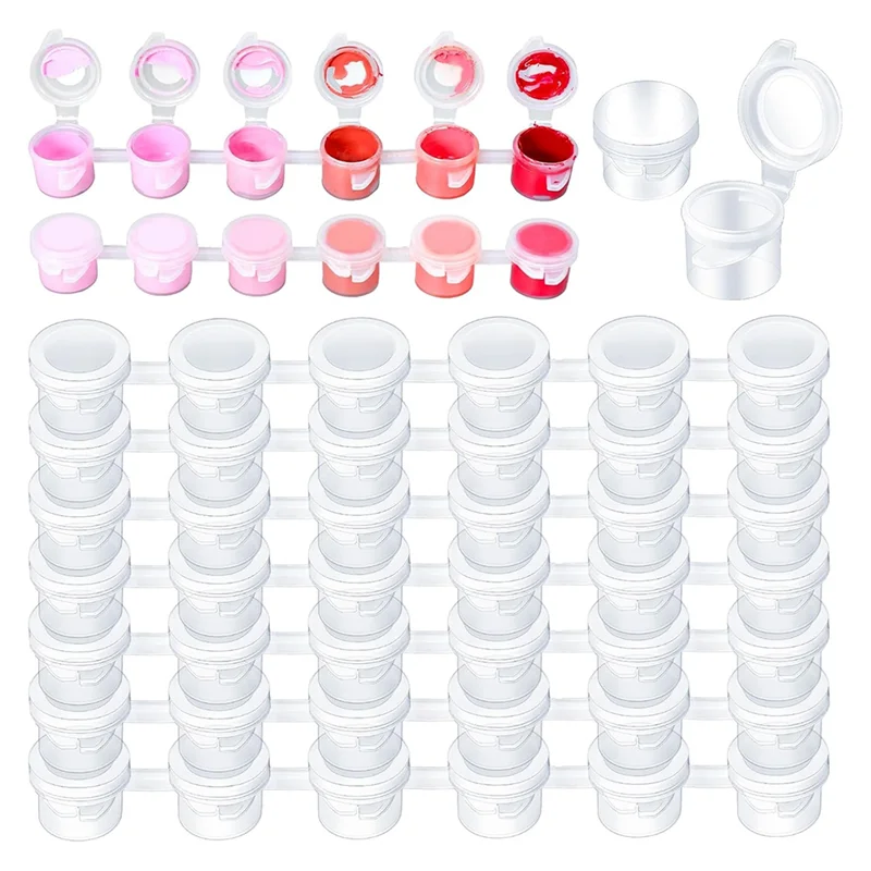 

SB-100 Strips 600 Pots Empty Paint Pots Acrylic Paint Pots Forclassrooms School Arts Crafts Painting Supplies, 3Ml/ 0.1Oz