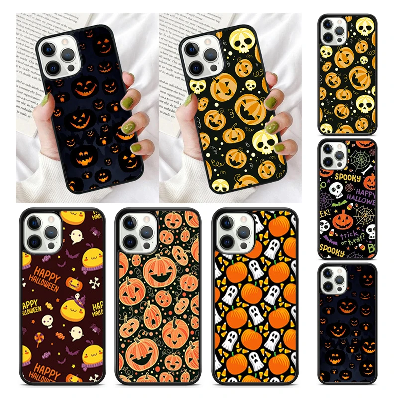 Ghost Pumpkin HALLOWEEN TRICK TREAT SCARY CREEPY Phone Case for iPhone 16 15 SE2020 13 14 11 12 Pro Max 7 8 Plus coque fundas