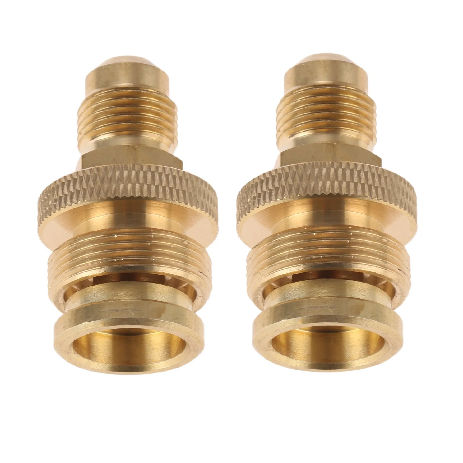2pcs 1lb Propane Tank Cansiter Regulator Camping Grill Stove Brass Adapter Connection Convert to 3/8 Male Flare 5/8
