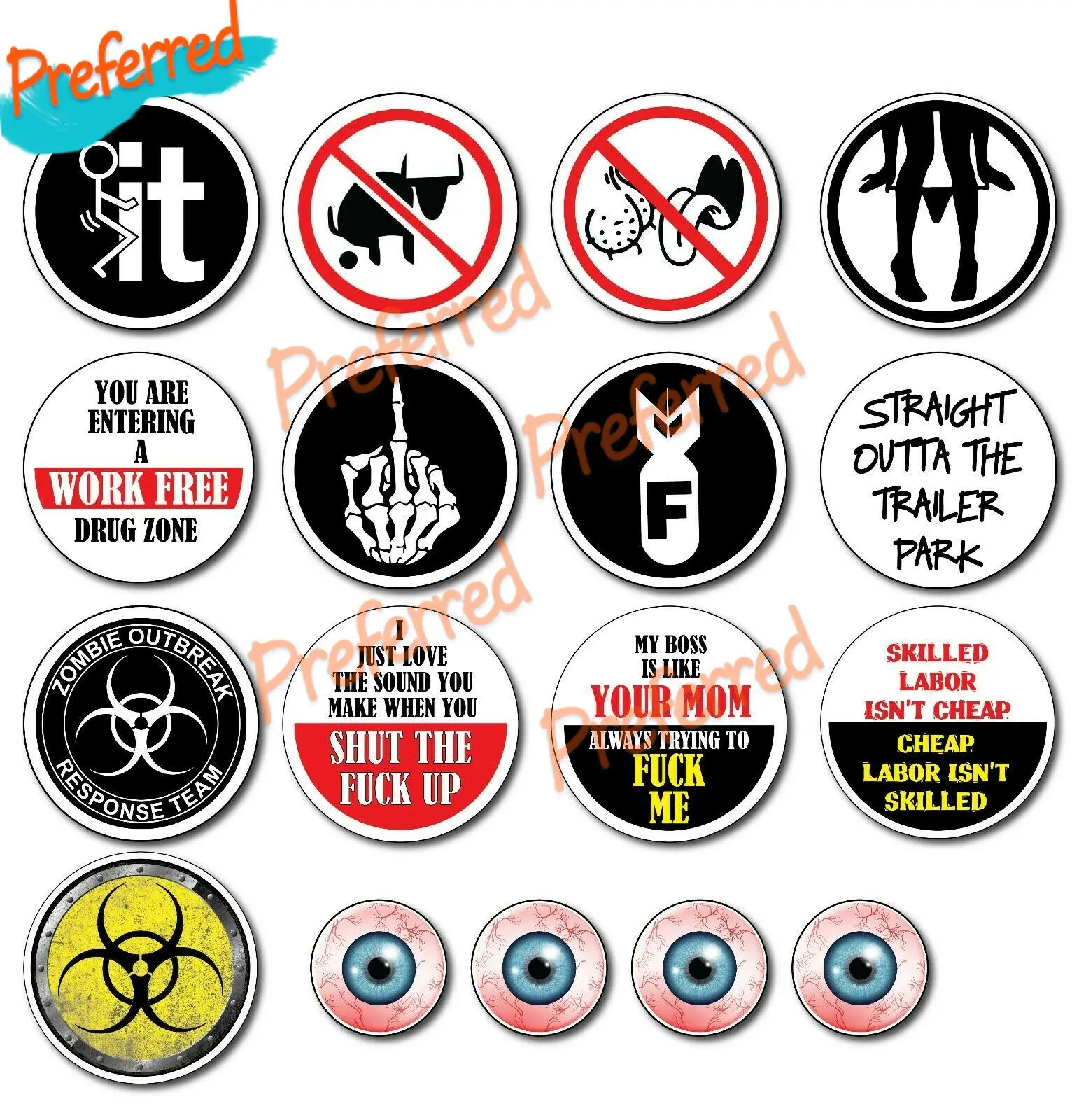 Funny Shark Teeth Hard Hat Stickers Skull Welder Helmet Motorcycle Toolbox Construction Electrician Frac, Patriotic! Quality