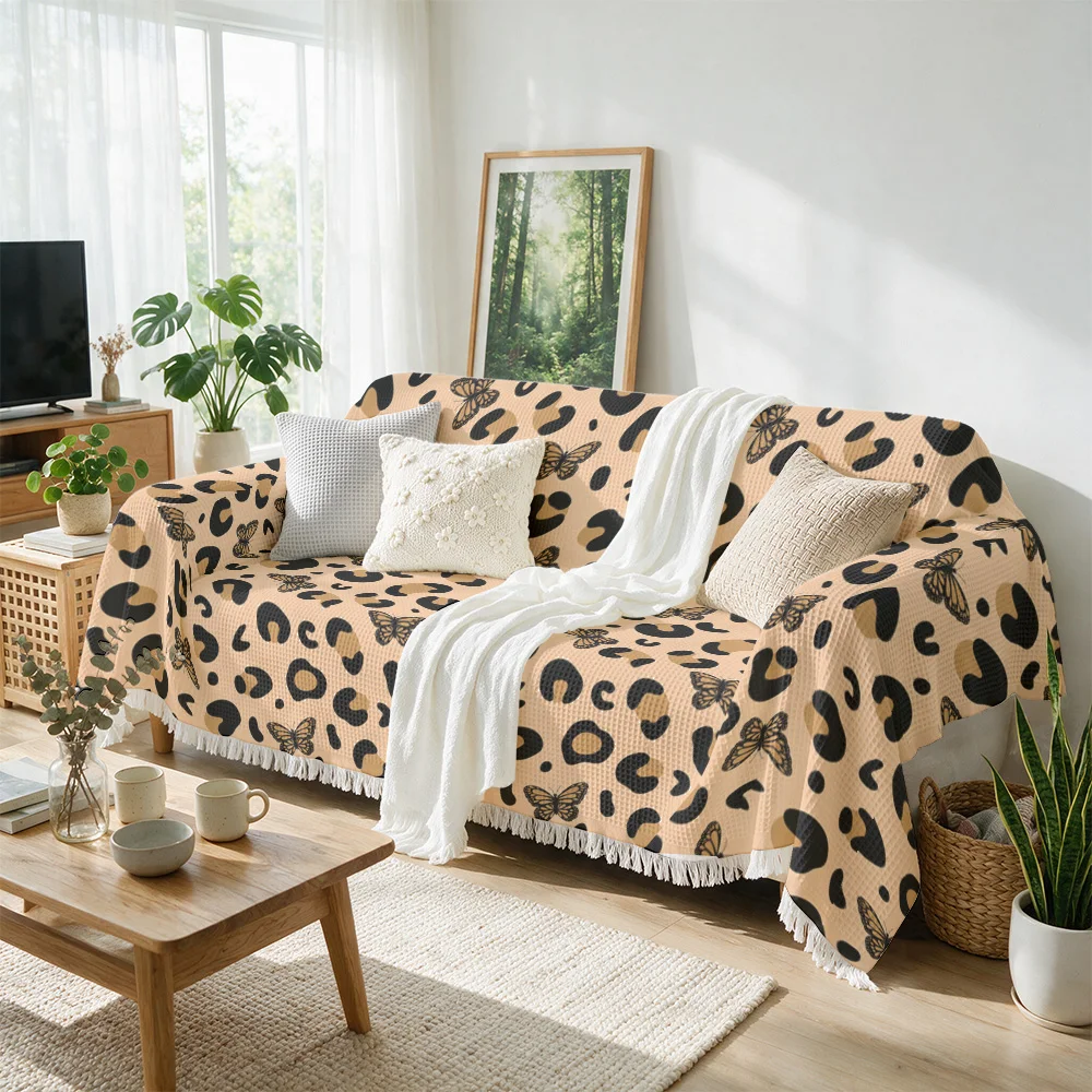Luxury Leopard Print Throw Blanket Sofa Cover Decorative Couch Throw for Living Room Accent Animal Print Cozy Home Decor Gift