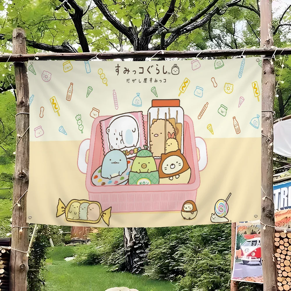 Japan S-Sumikkogurashi Cute Colorful Flag Wall Hanging Bohemian Wall Banner Mandala Indoor Art Decor