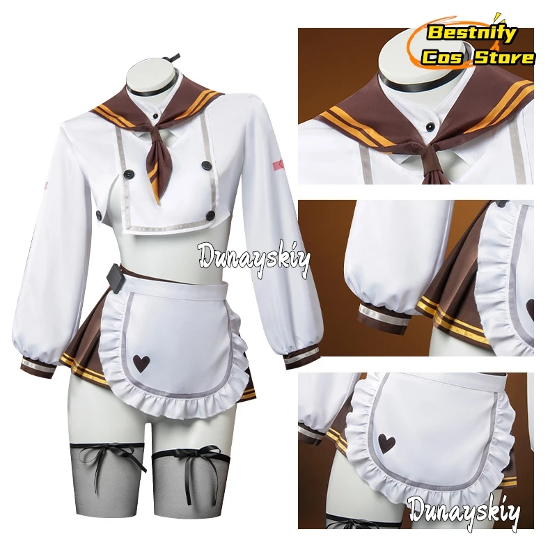 CosplayNIKKE-Disfraz de trenzas para mujer, trenzas de la diosa de la victoria, peluca de Cosplay, vestido de sirvienta Sexy, trajes de Anime, juego de rol S