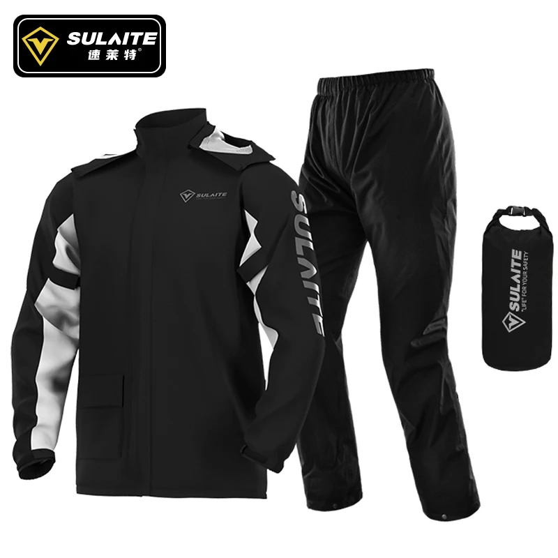 SULAITE-chubasquero impermeable para motocicleta para hombre y mujer, ropa de lluvia para exteriores, mono ultrafino, abrigo de lluvia, protección para ciclismo y senderismo