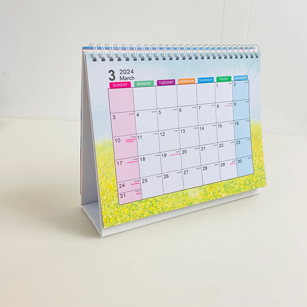 

2024 Desk Flip Small Desktop Standing Office Decor Calendar English Paper Portable Perpetual Table Calendar Large Standing Pad