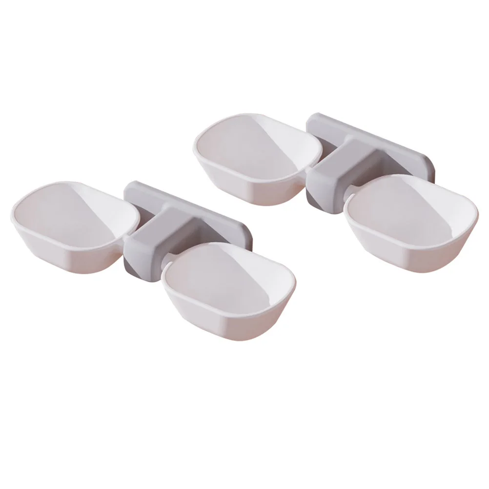 

2Pcs Cat Bowls Wall Mounted Dual Use Feeder Neck Protection Pet Supplies Unique Design Smooth Bright Cat Bowls