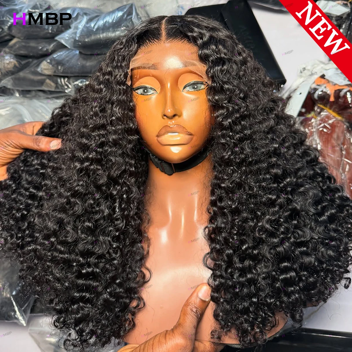 

450 Density Kinky Curly Wigs Glueless Lace Frontal Wig Human Hair Ready To Wear 13×6/360 HD Lace Wigs For Women Closure Wig HMBP