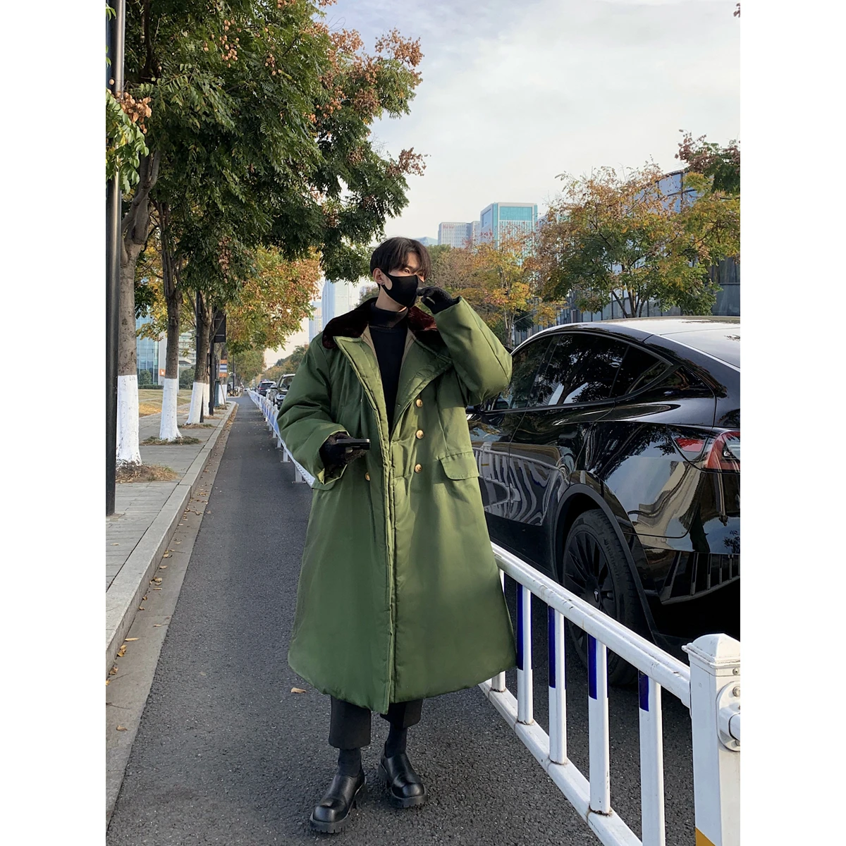 

Утепленное мужское хлопковое зимнее пальто средней длины выше колена, рабочая защитная одежда, теплая повседневная верхняя одежда до колен