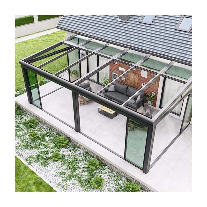 Factory Direct Sale Aluminum House Open Air Veranda Sunroom Anti Noise Insulated Glass Garden Sun Room