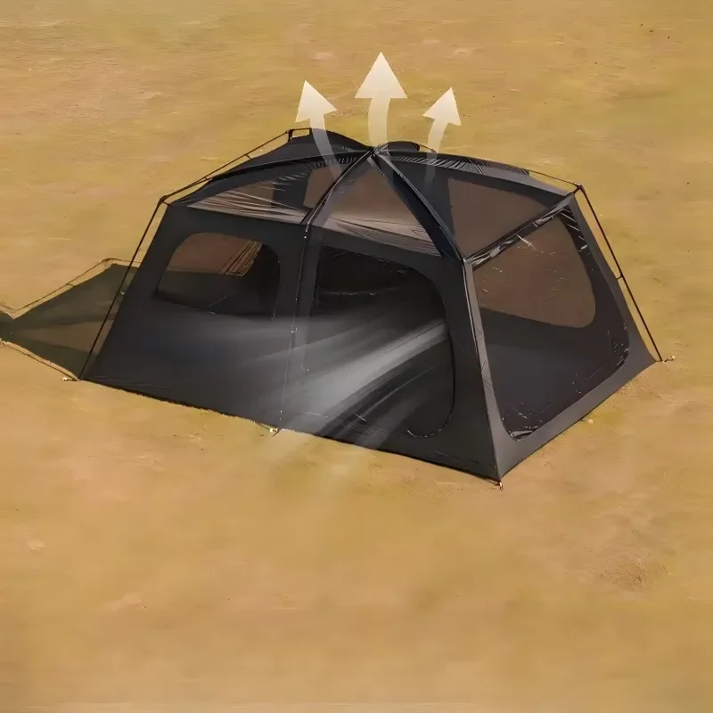 Glamping Villa Tent, 2 Bedrooms 5 Living Rooms Camping Tent, Outdoor Portable Folding Tent