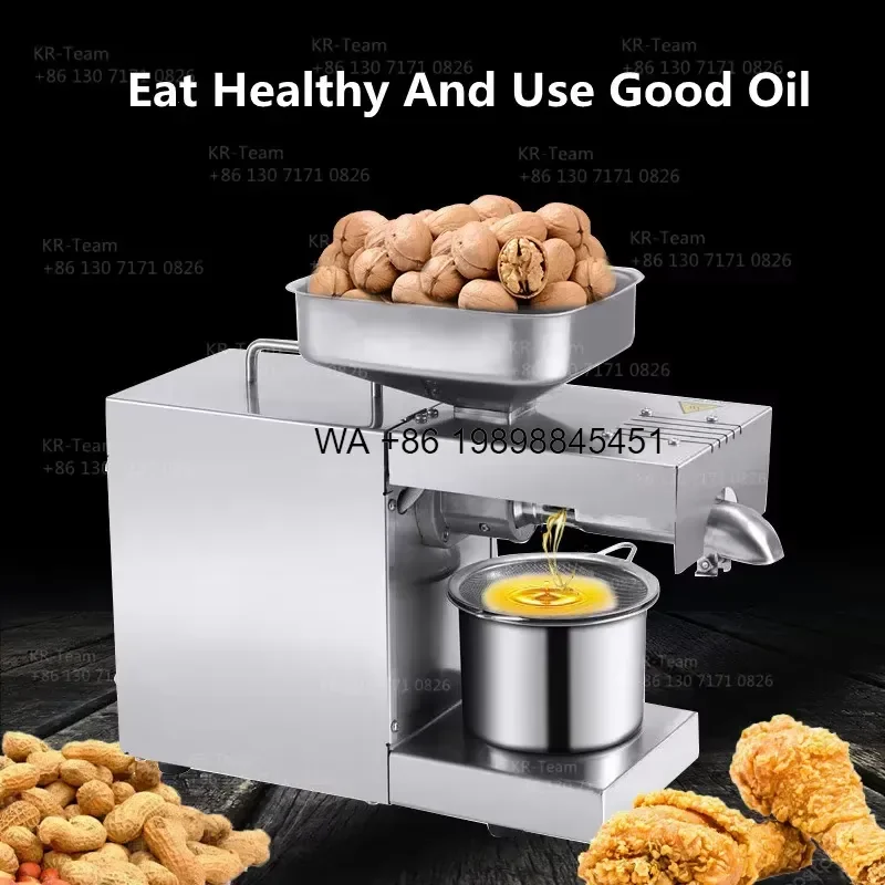 Wmwmnu Commercial and Home Use Stainless Steel Seed Mini Oil Press for Olive Oil Press with Temperature Control