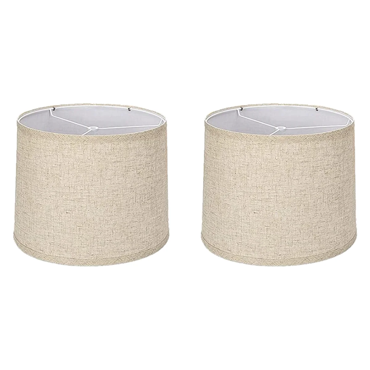 ABLQ 2PCS Lamp Shades Natural Linen Lampshades High Replacement Fabric Lampshades for Table Lamp Floor Lamp-Beige