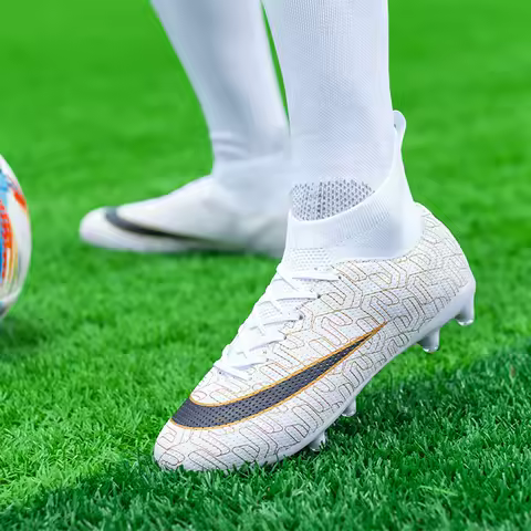 Men's and Women's Soccer Shoes Firm Ground Football Cleats Lightweight Sports Sneaker High-top Rugby Boots