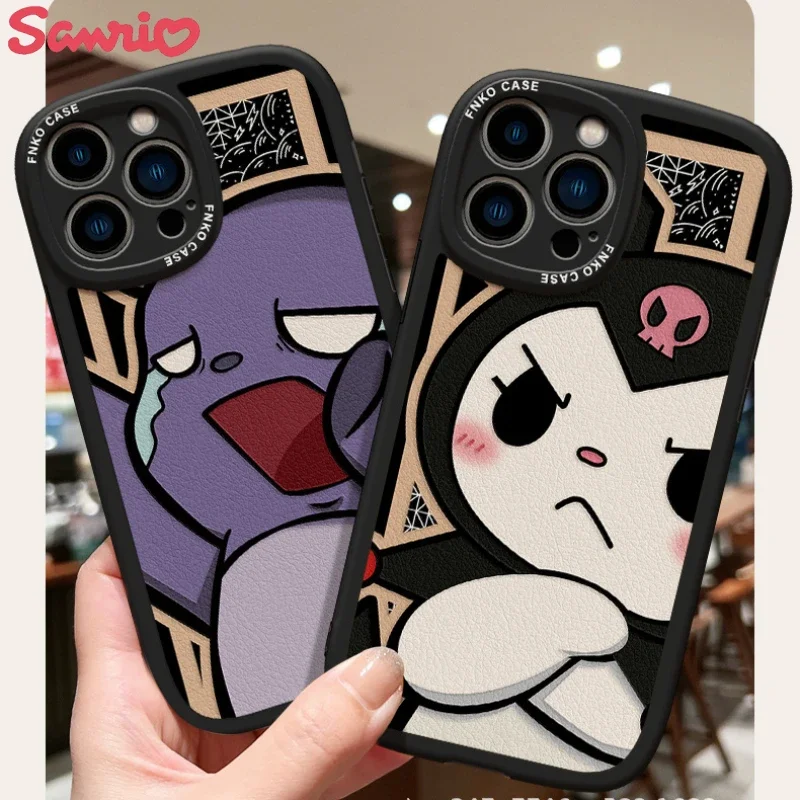 Kawaii Kuromi Y2k Kawaii silikonowe miękkie etui na telefon IPhone 14 13 12 11 Pro Max X XS MAX 7 8 Plus ochronne pokrowce odporne na wstrząsy