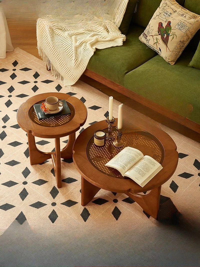 

Home high-end design artistic small apartment French retro sofa edge few