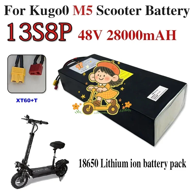 

13S8P battery pack 48V 28000mAH for Kugoo M5 Rechargeable Scooter/Bicycle Powerful Motor 18650 28Ah 1344wh Lithium Battery