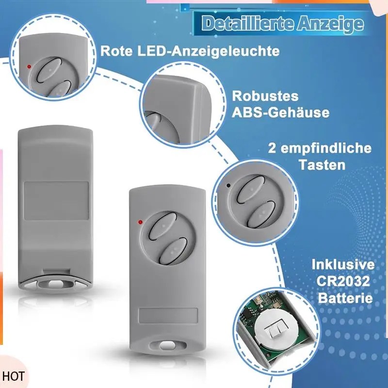 أخبار 2 حزمة فتحت باب المرآب التحكم عن بعد 433 ميجا هرتز ل Portronic D2500/D5000/S4000 ل Ecostar RSE2-433 ، RSC2-433 ، RSZ1-433