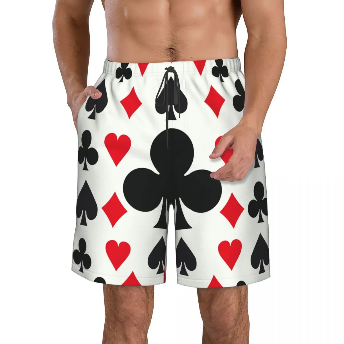 

Poker Card Suits Illustration Beach Board Shorts Swimming Swimsuits Surfing Shorts Swimwear Shorts