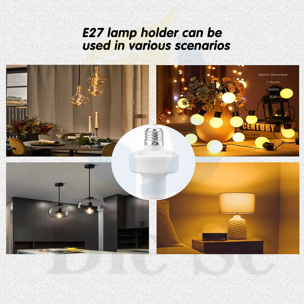 E27 Socket Base Smart Lamp Holder AC 110V 220V Light Switch RF 433MHz Wireless Remote Control transmit 500m 500W for Bulb