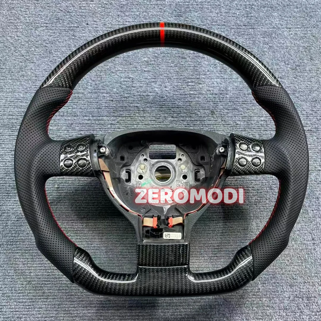 D Shape Leather Steering Wheel For VW Golf 5 GTI R32 Passat B6 Jetta Mk5 Caddy Bora Car Interior Replacement