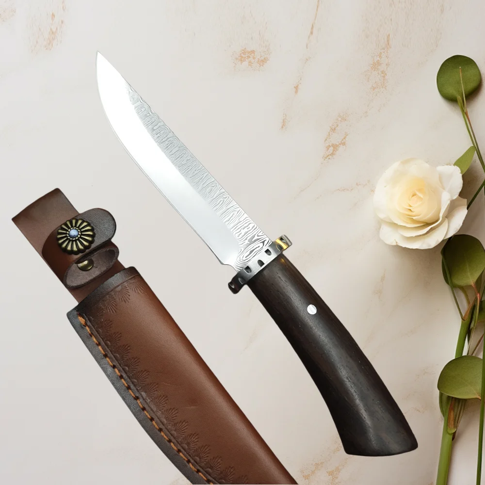 

High Hardness 7cr13mov Blade Wood Handles Hunting Tools Camping Pocket Knife Survival Knives Outdoor Wilderness Tactical Knives