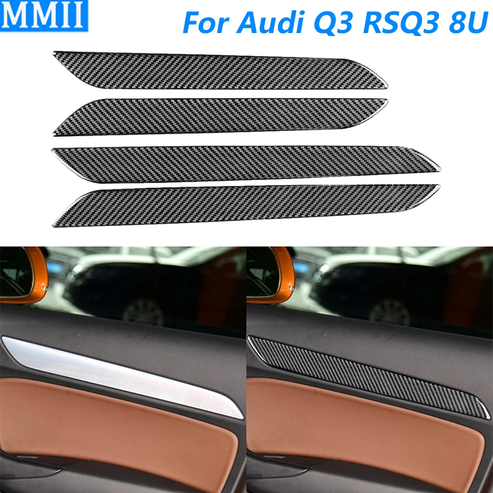 

Для Audi Q3 RSQ3 8U 2015 2016 2017 2018 внутренняя дверная панель из углеродного волокна, накладка, автомобильные аксессуары, наклейка для украшения интерьера