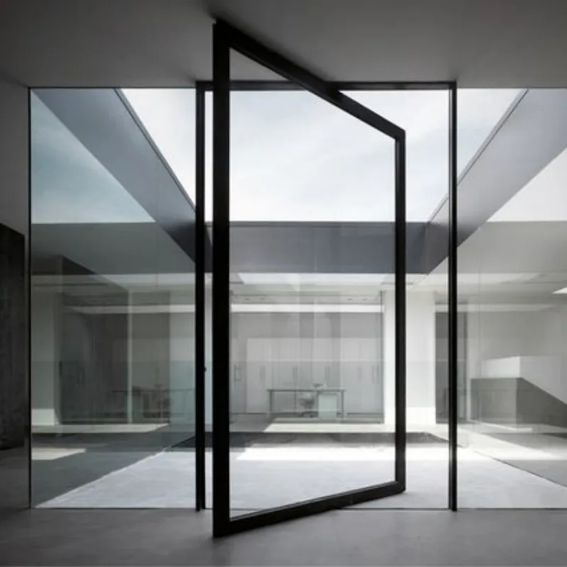 Modern House Customized Exterior Double Glass Aluminum Pivot Door