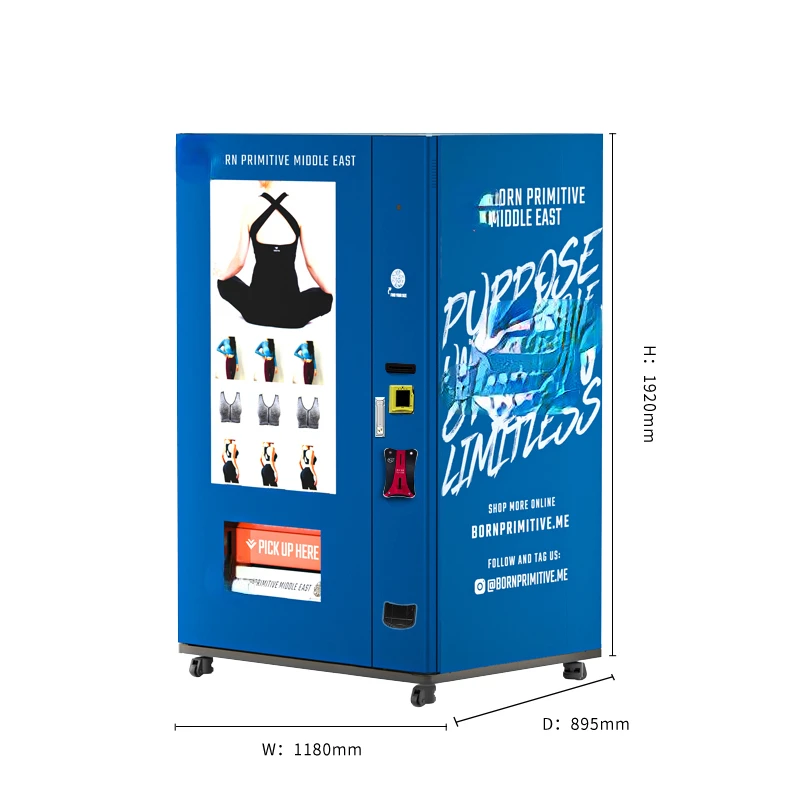 

Hot Sell Automatic Apparel Vending Machine For Sale With Big Touch Screen and Credit Card Reader