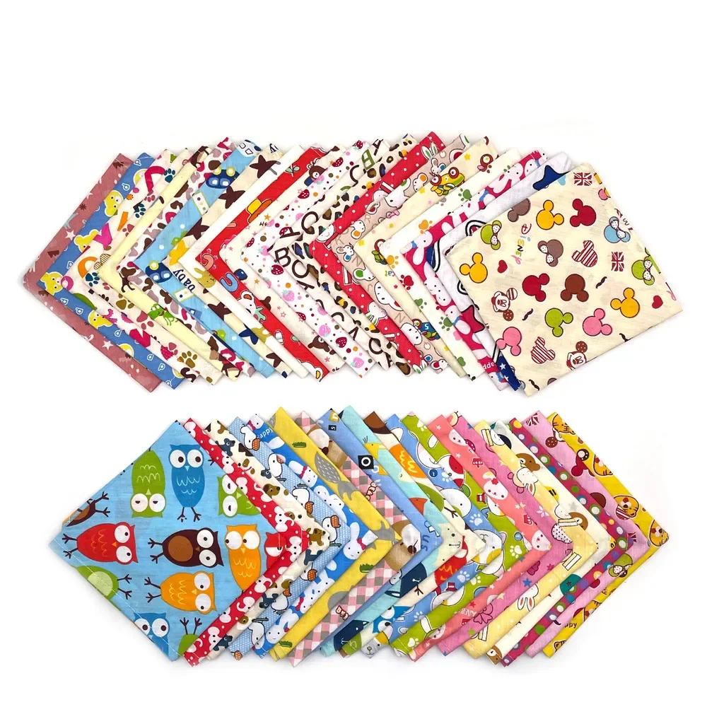 100 Pcs Dog Bandana Small Middle Large Dog Bibs Scarf Cotton Adjustable Pet Puppy Kerchief Dog Accessories Pet Supplies