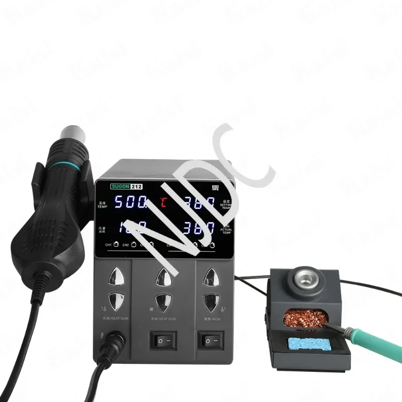 New Design Digital Lead SUGON 212 Rework Station With Soldering Irons & Hot Air Gun