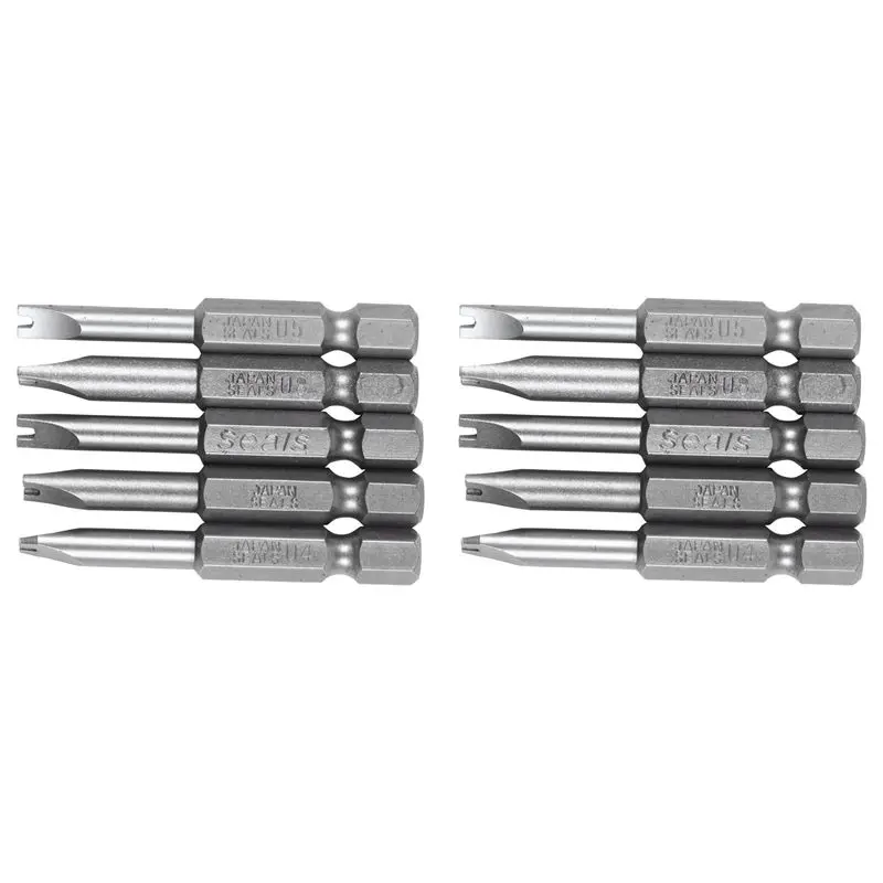 10Pcs Set Security Bit Set Tamper Proof Screwdriver Drill Bit Screw Driver Bits Hex Shank Magnetic U Shaped