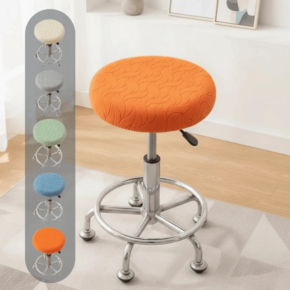 Universal Stretchable Bar Round Stool Cover 30-38cm Breathable Seat Protector Skin-Friendly Thickened Chair Slipcover Home Use