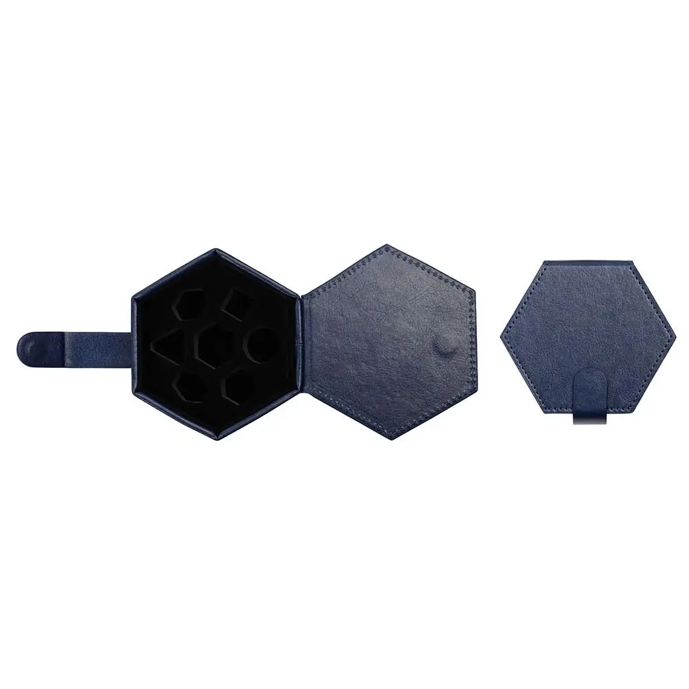Portable PU Leather Dice Storage Bag Can Hold 7 Dice Hexagon Run Group Dice Box Protective DND Bundle Pocket