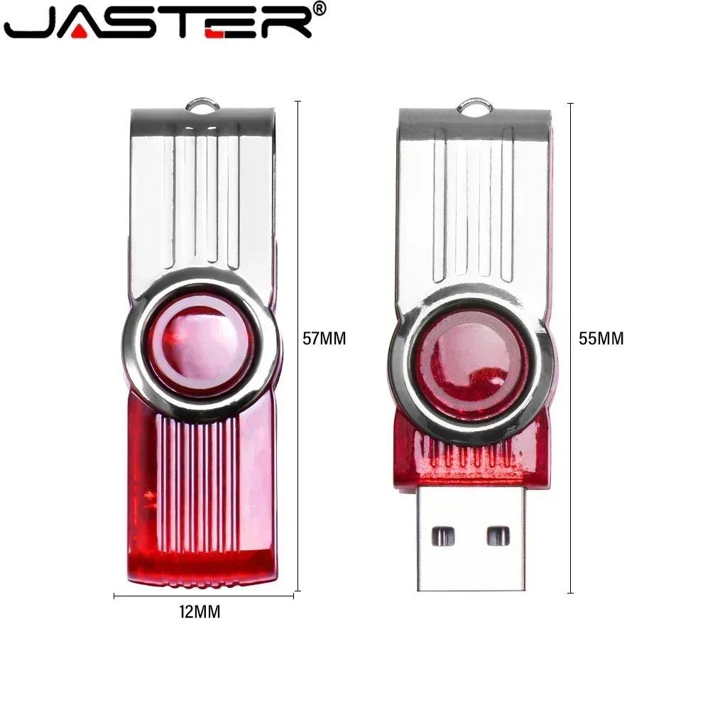 JASTER High Speed Capacity USB Flash Drive 128GB 64GB Black Plastic Pen Drive Rotatable Waterproof Memory Stick Free Keychain