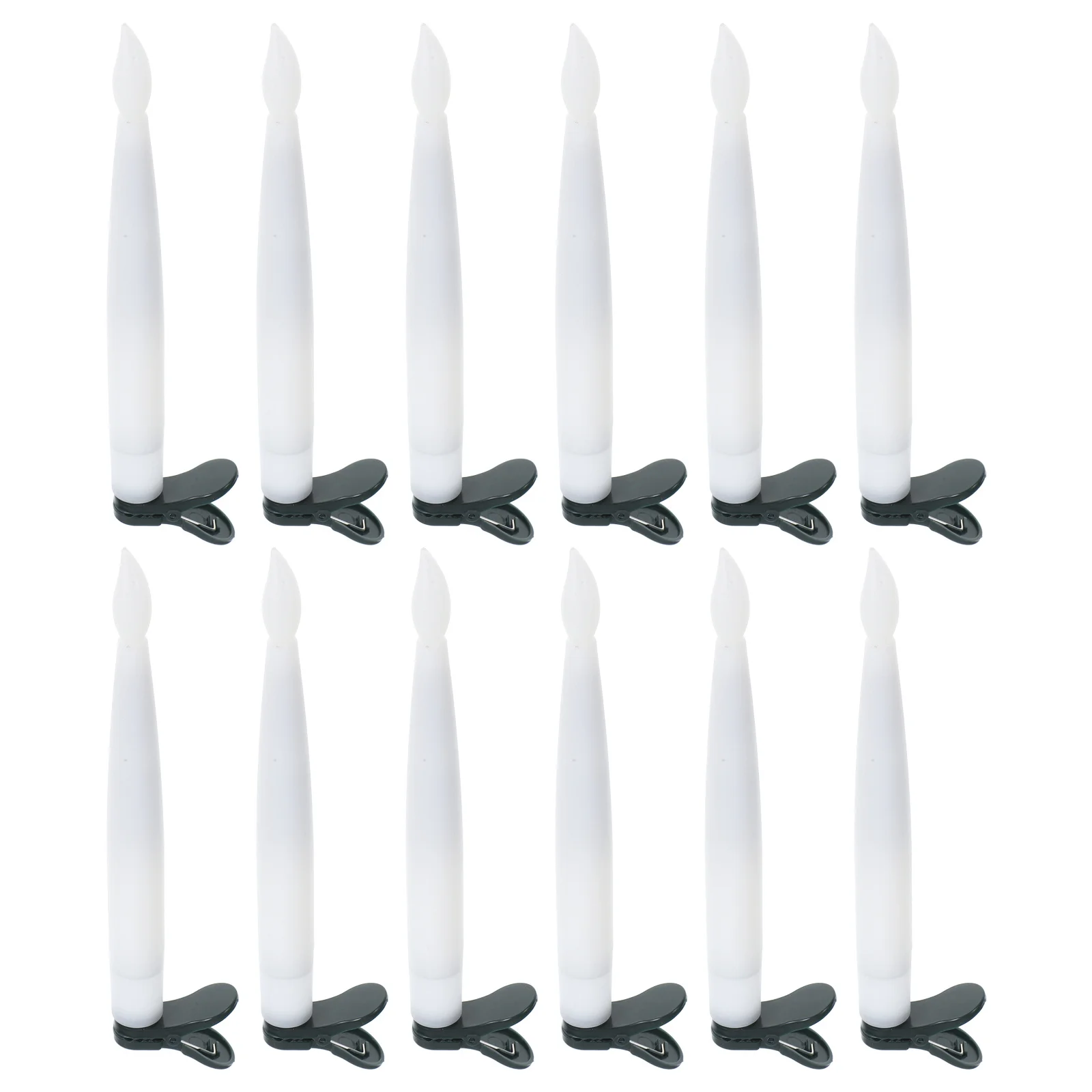 

Warm White Led Christmas Tree Candles Flickering Flame Mini Taper Clip On Lights For Holiday Decoration Halloween Festival