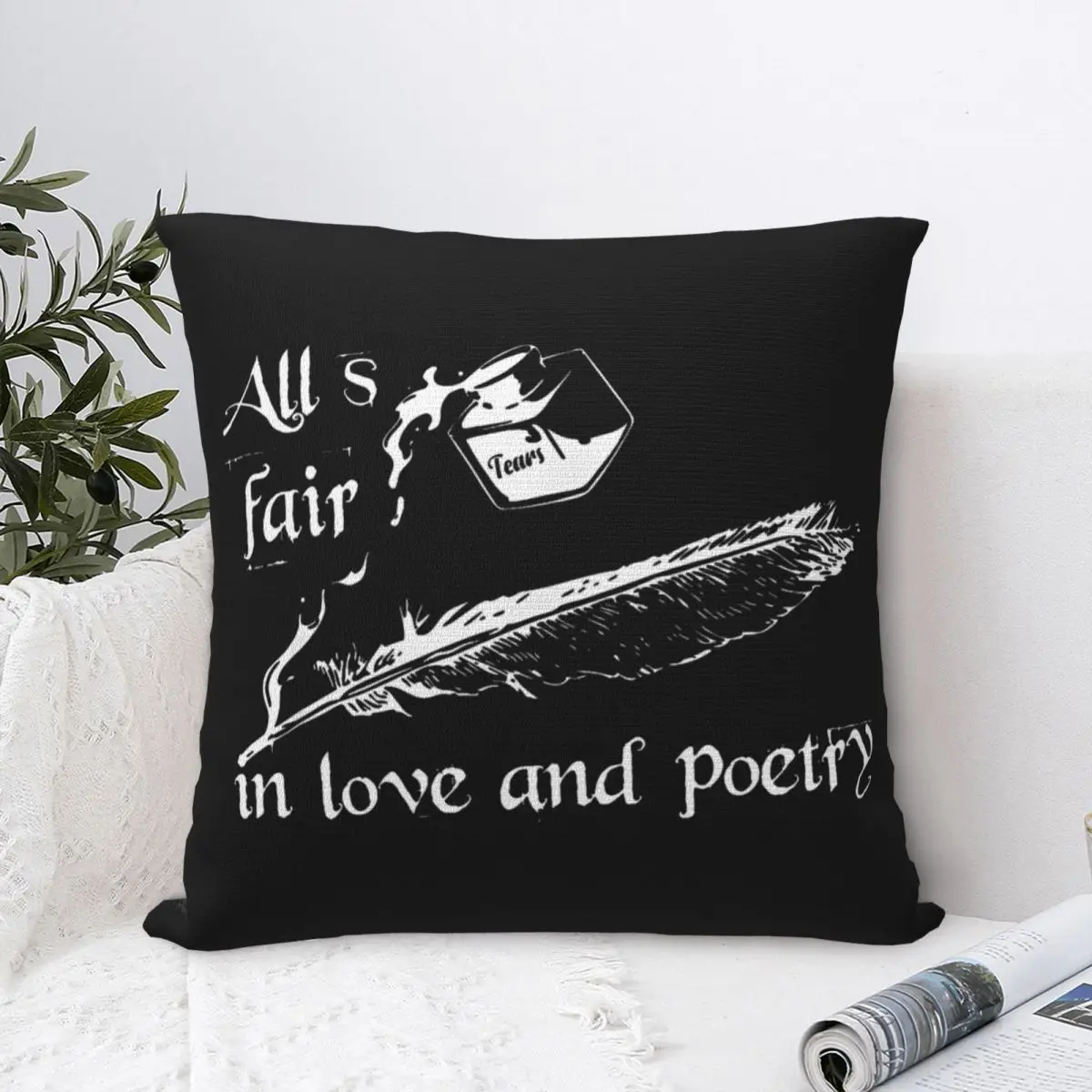 All's Fair In Love Poetry Funny Valentines Square Pillow Case The Tortured Poets Department TTPD Cushion Covers Pillowcover