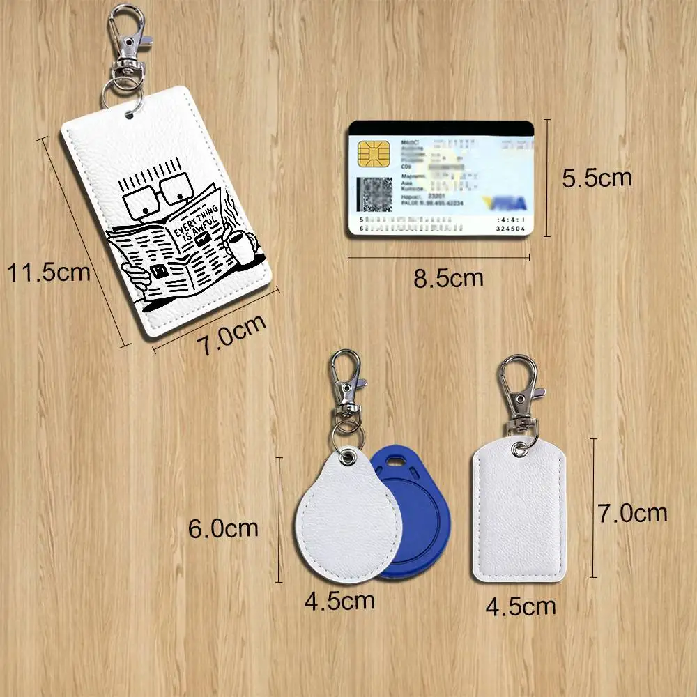 Retro Punk Style Milo Aukerman Descendents Leather Keychain Badge Holder with Lanyard - ID/Access Card Holder Key Ring Accessory