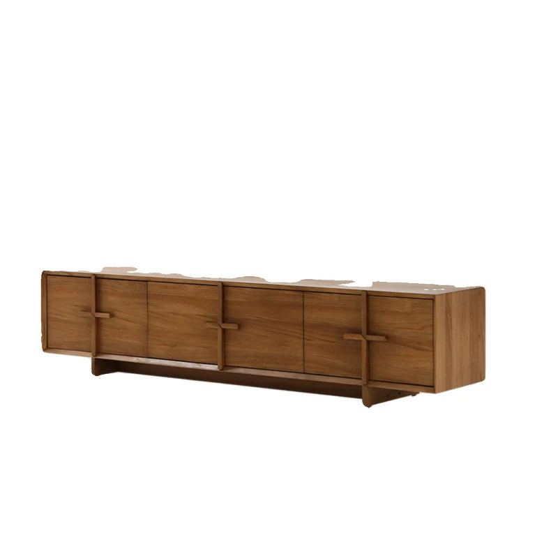

Retro solid wood medieval sliding door teak storage side cabinet, modern cherry wood storage cabinet