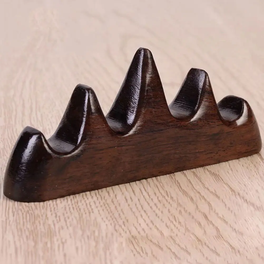 Sturdy Red Wood Calligraphy Brush Rest Wooden Brush Pen Holder Traditional Chinese Style Desktop Organizer for Ink Brushes Pens