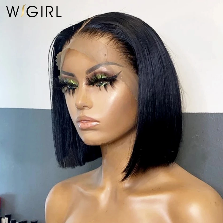 Wigirl 250 Density 13x4 13x6 Straight Short Bob Wig Lace Front Human Hair Wigs bone Straight 5x5 Closure Bob Wigs For Women