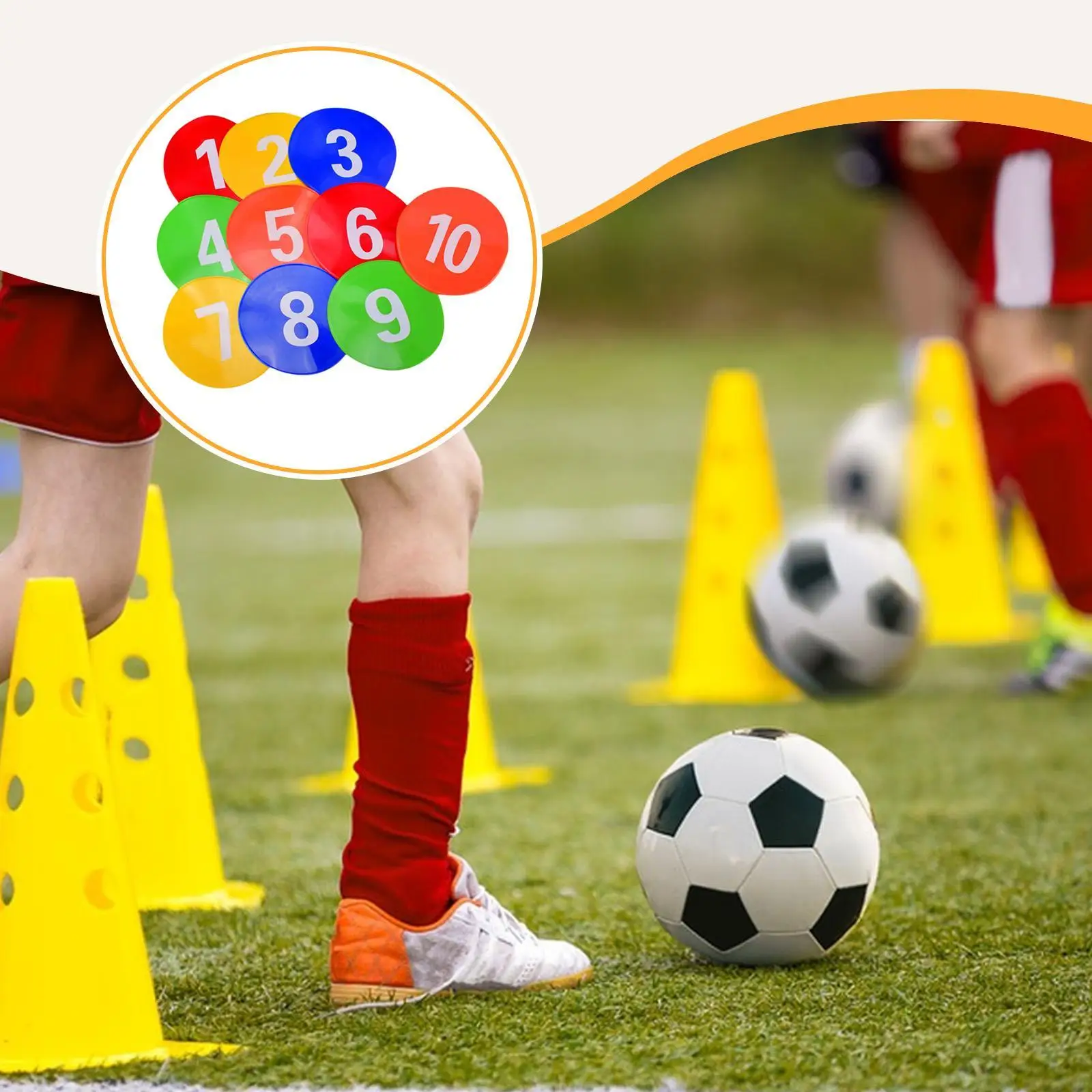 Training Spots Markers Soccer Training Equipment Flat Discs Flat Cones for Soccer Dance Practice Coaching Activities Basketball