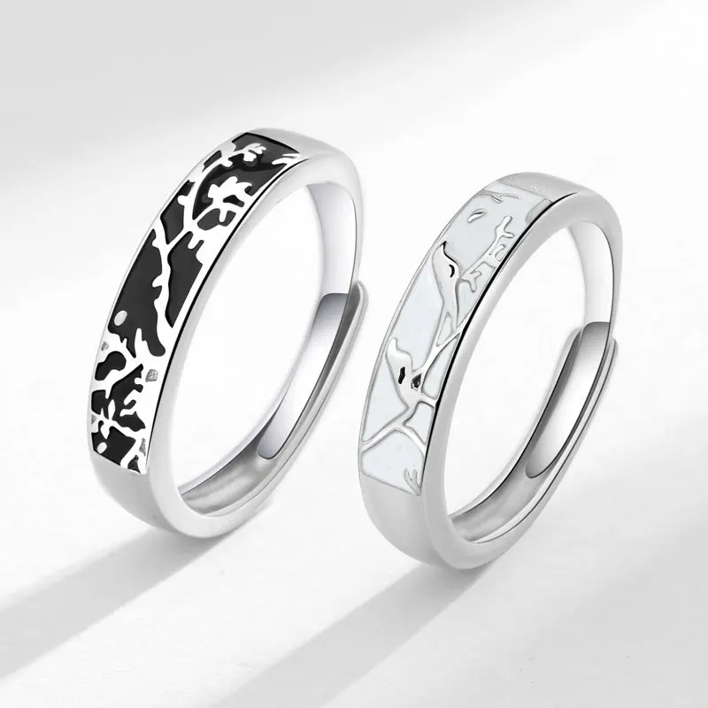 

QMCOCO Fashion Silver Color Rings For Women Couples Vintage Irregular Pattern Geometric Party Jewelry Gifts