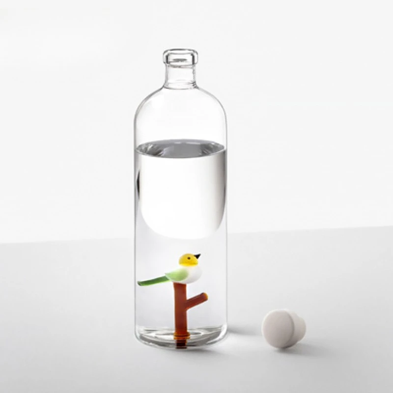 Heat-resistant glass cooling kettle, large-capacity transparent water bottle, handmade juice pot 1L